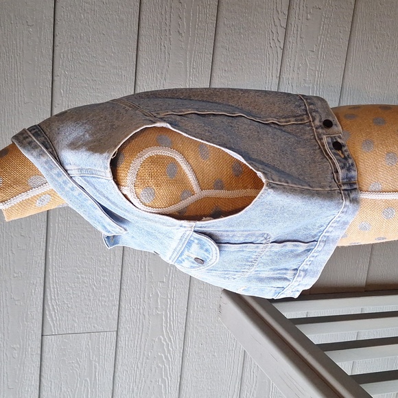 Vintage 90s Great Land trading company cropped denim vest size small - Picture 7 of 11